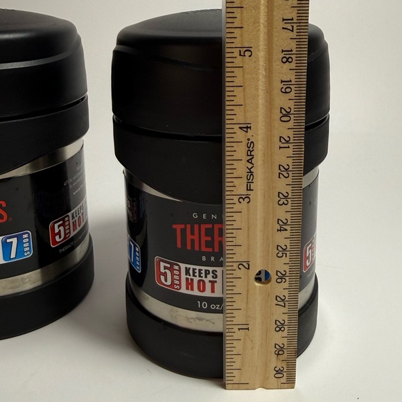 Thermos Stainless Steel Insulated Food Jars set of 2 Black Hot Cold Container - Picture 2 of 6